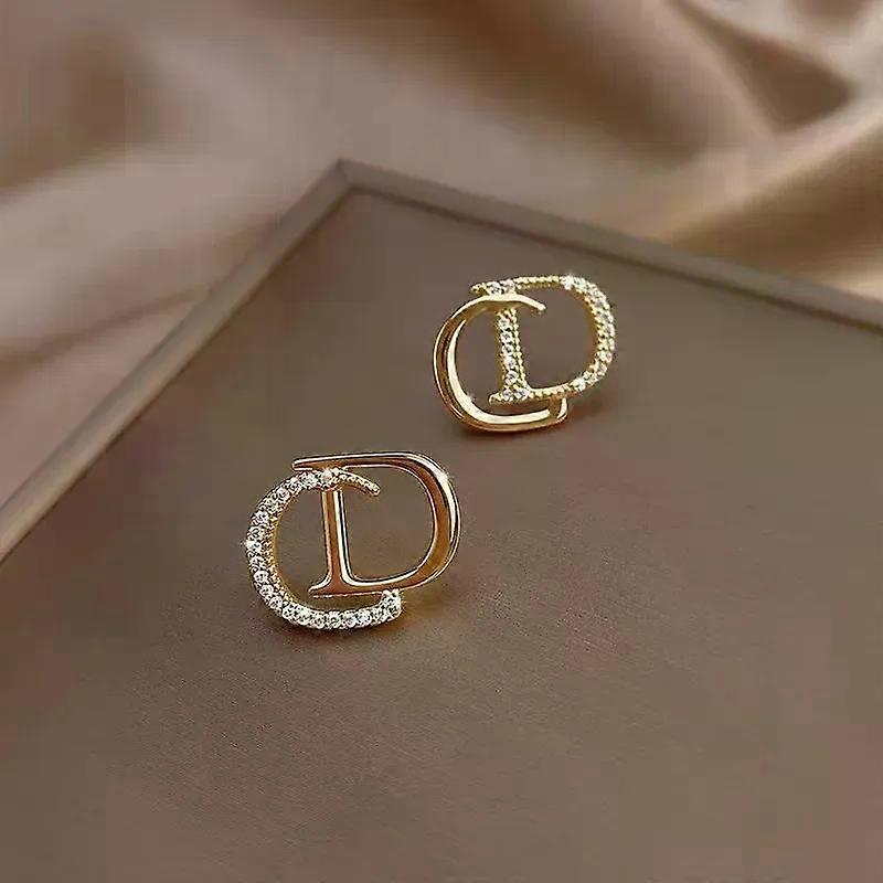 Fashion Women Earrings Korean Style Versatile Design Letter Ring Drop Elegant Party Accessory