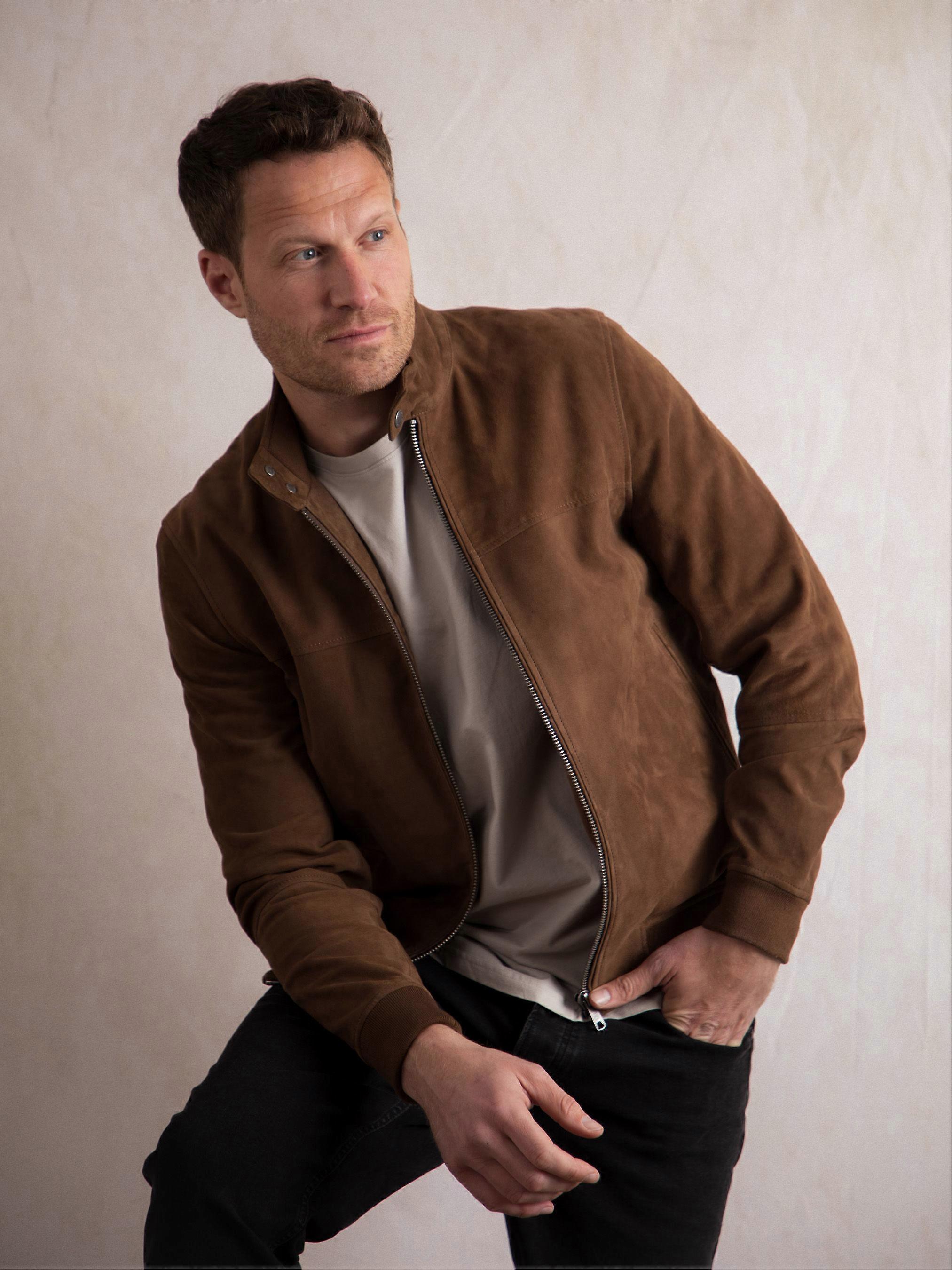 Hayton Suede Jacket in Brown