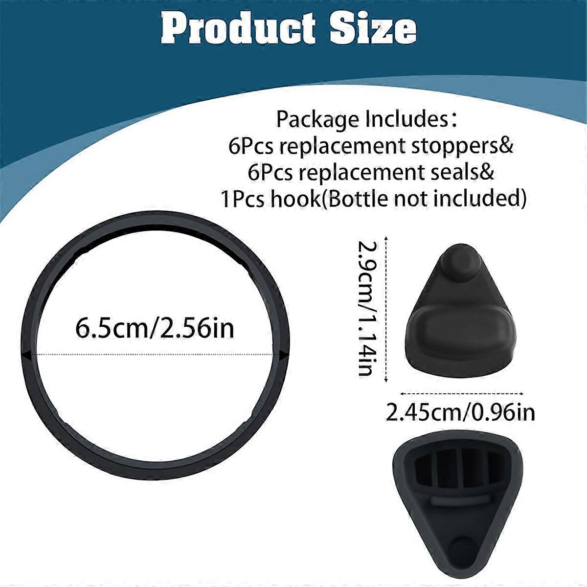 Silicone Stopper and Gasket, for Quick FLIP GO Black