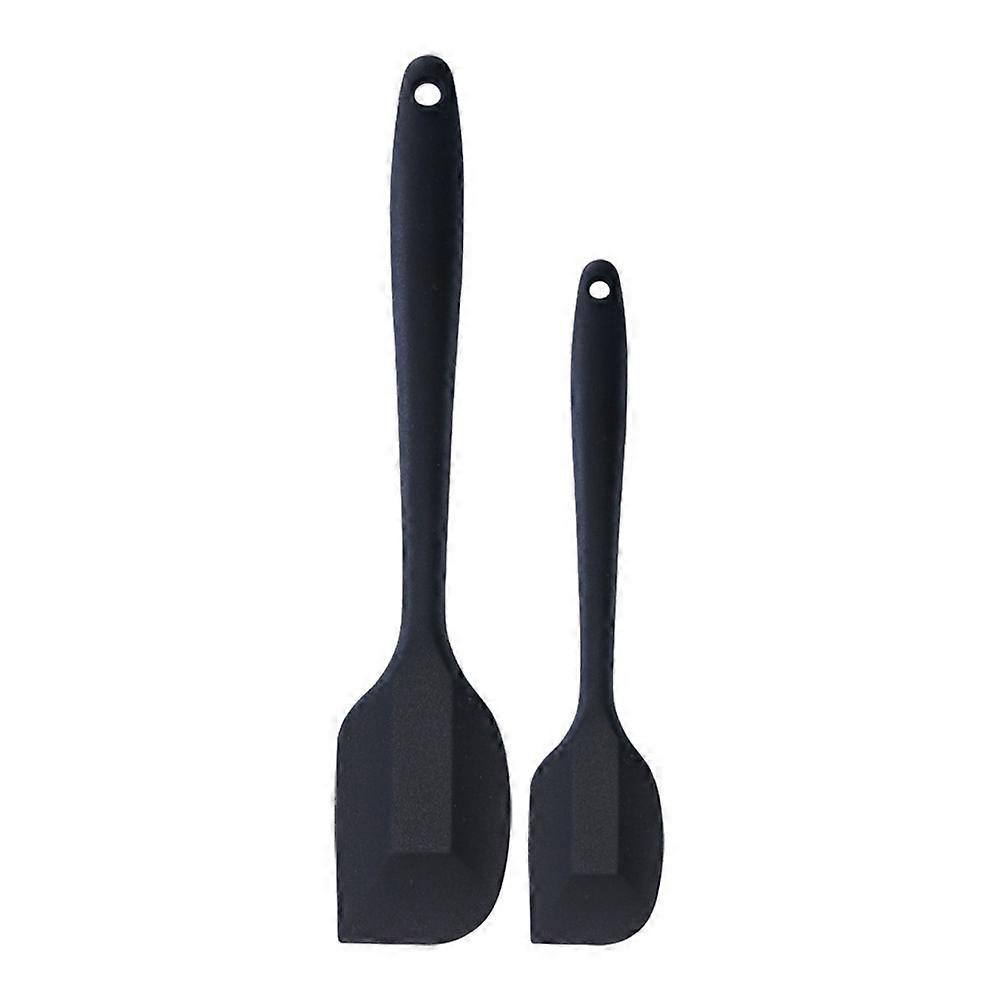 Long Handle Silicone Scraper for Butter Cake Cooking Tool Kitchenware(Black)