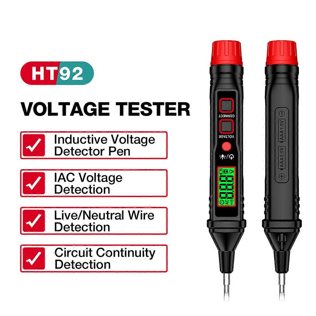 HABOTEST Digital Voltage Tester Pen Screwdriver 12V-300V AC Voltage Detector Slotted Screwdriver Test Pen Intelligent Induction Electroprobe for Home