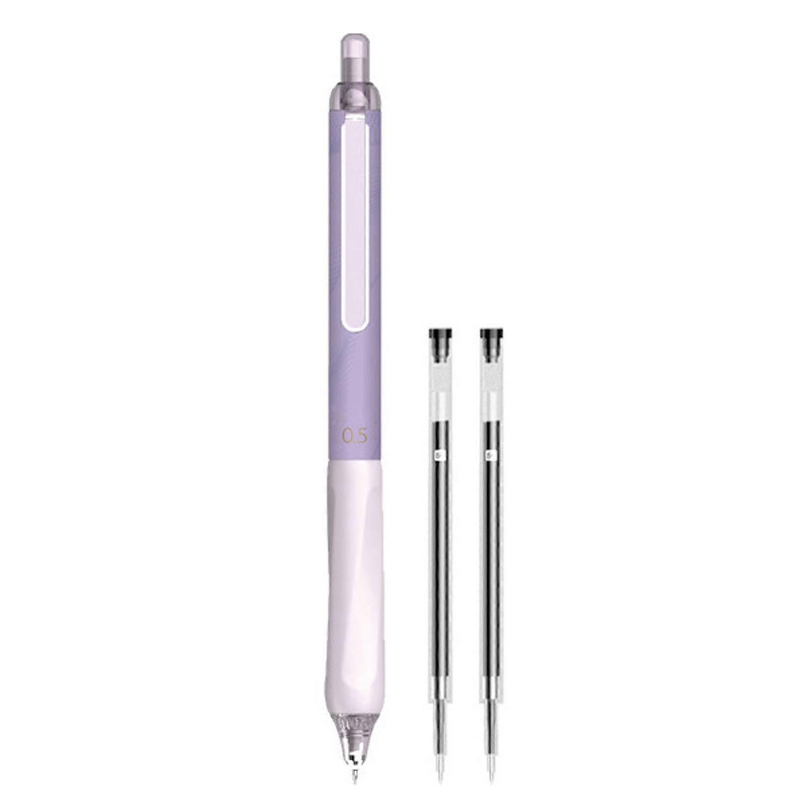 Retractable Gel Pen with 2 Refills 0.5mm Refillable Quick Dry Smooth to Write for Student Scrapbooking Daily Journaling PL