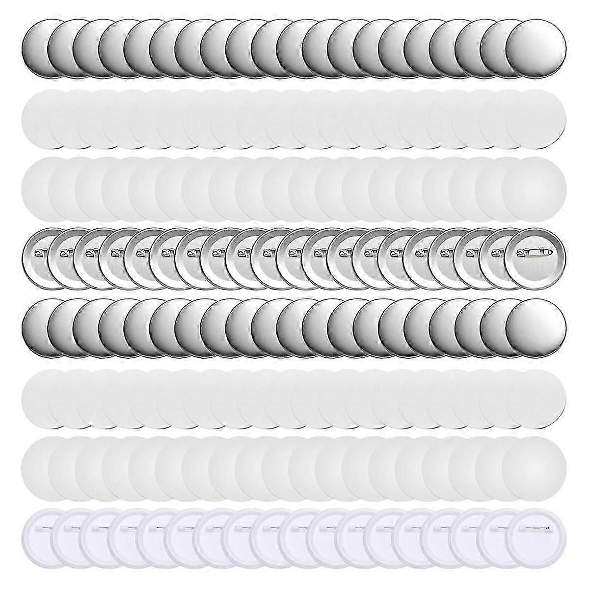 Blanko-Button-Abzeichenteile, 2,25 Zoll Button Maker Zubehör Pin Back Button-Teile für Button-Maschine (2,25 Zoll, 200er-Set)