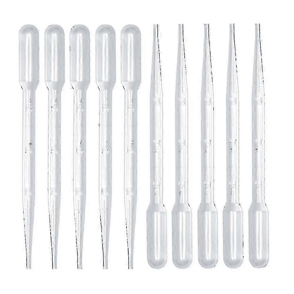 100st 3ml Engångs graderad pastör pipett Plast Dropper Urin Halm Lab Skolverktyg Pasteur Straw Dropper