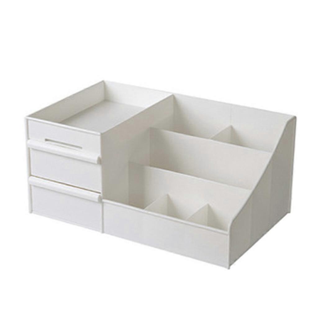 Desktop Cosmetic Storage Box Multi Grid Display Stand Makeup Organizer Desktop  White