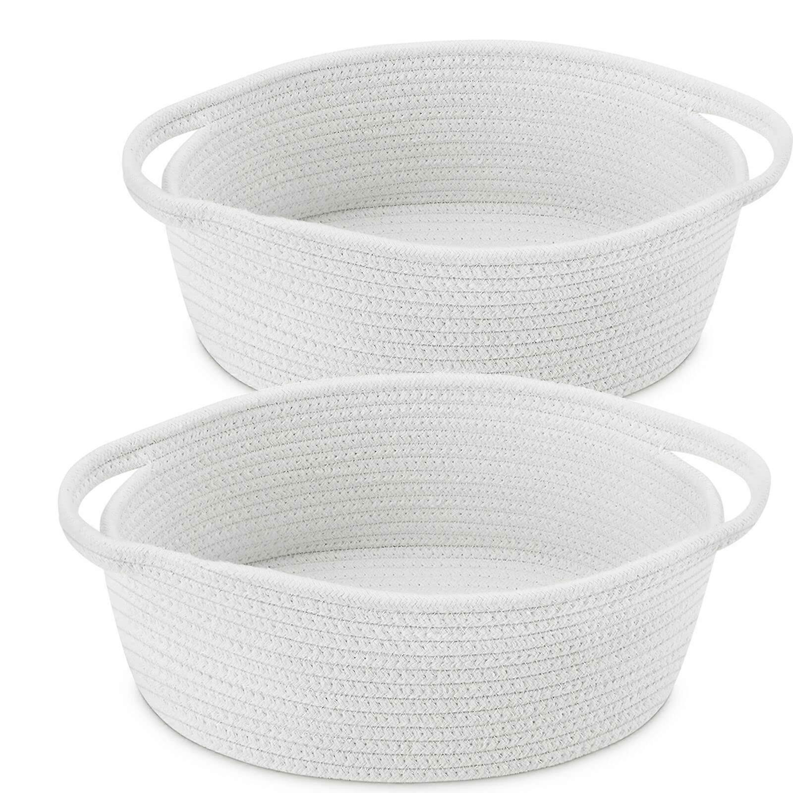 Small woven cute baskets for room shelving storage, size 12" x 8" x 5"