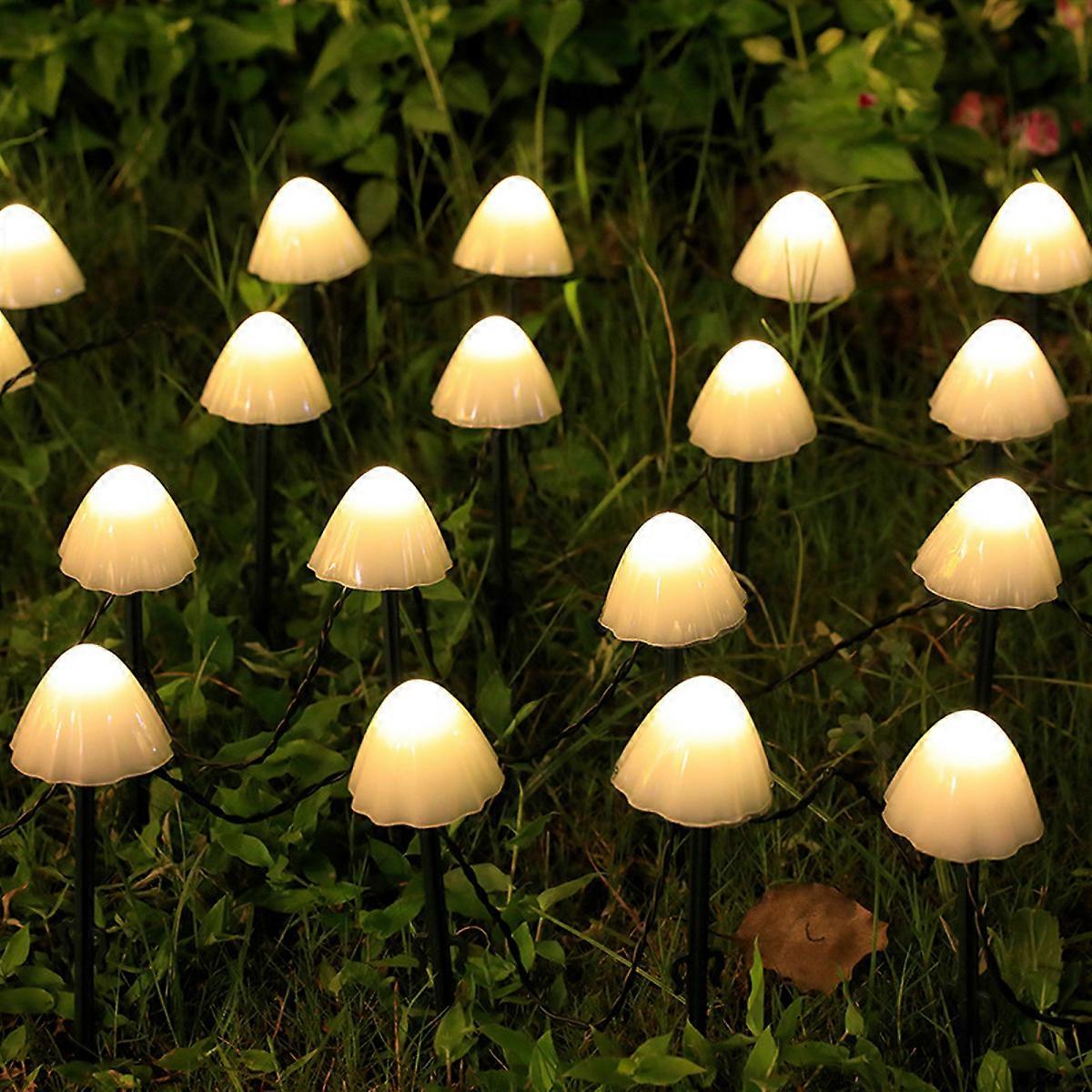 Solar Mushroom Fairy String Lights Solar Powered In Ground Lights Decoration