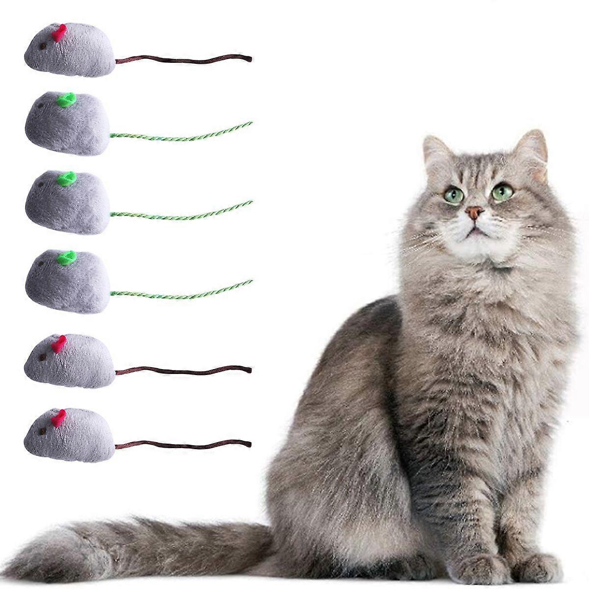 6Pcs Cats Mouse Plush Cat Toys Realistic Cute Kitten Mice Filled Catnip for Cat Chew Toy