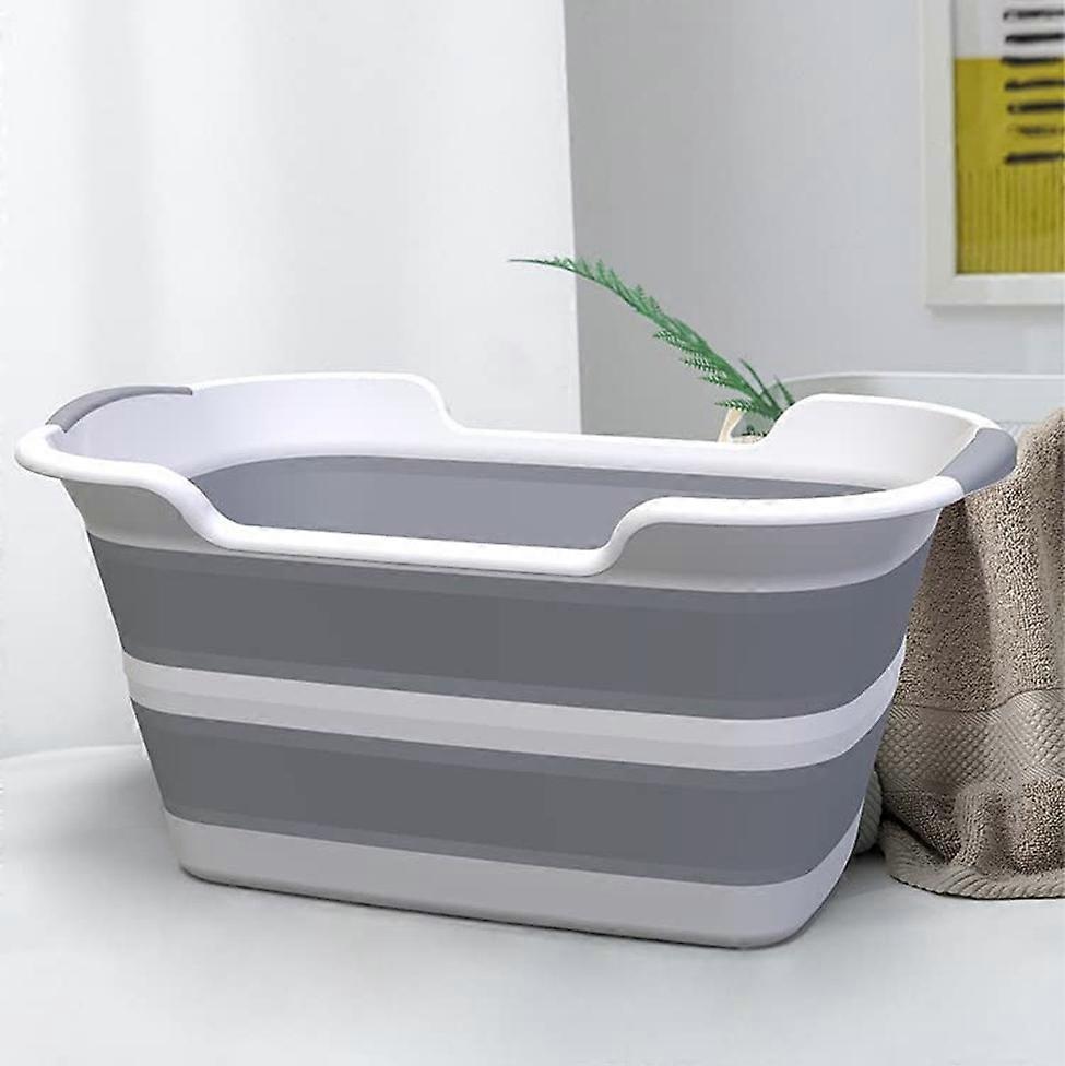 Foldable Bathtub For Pets Portable Space-Saving Drainable Pet Bath In Gray, BPA-Free, For Puppies, Small Dogs, And Cats