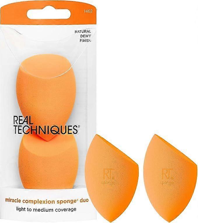Real Techniques Miracle Complexion Makeup Sponge Full Coverage Foundation, 2-Pack (Packaging May Vary)