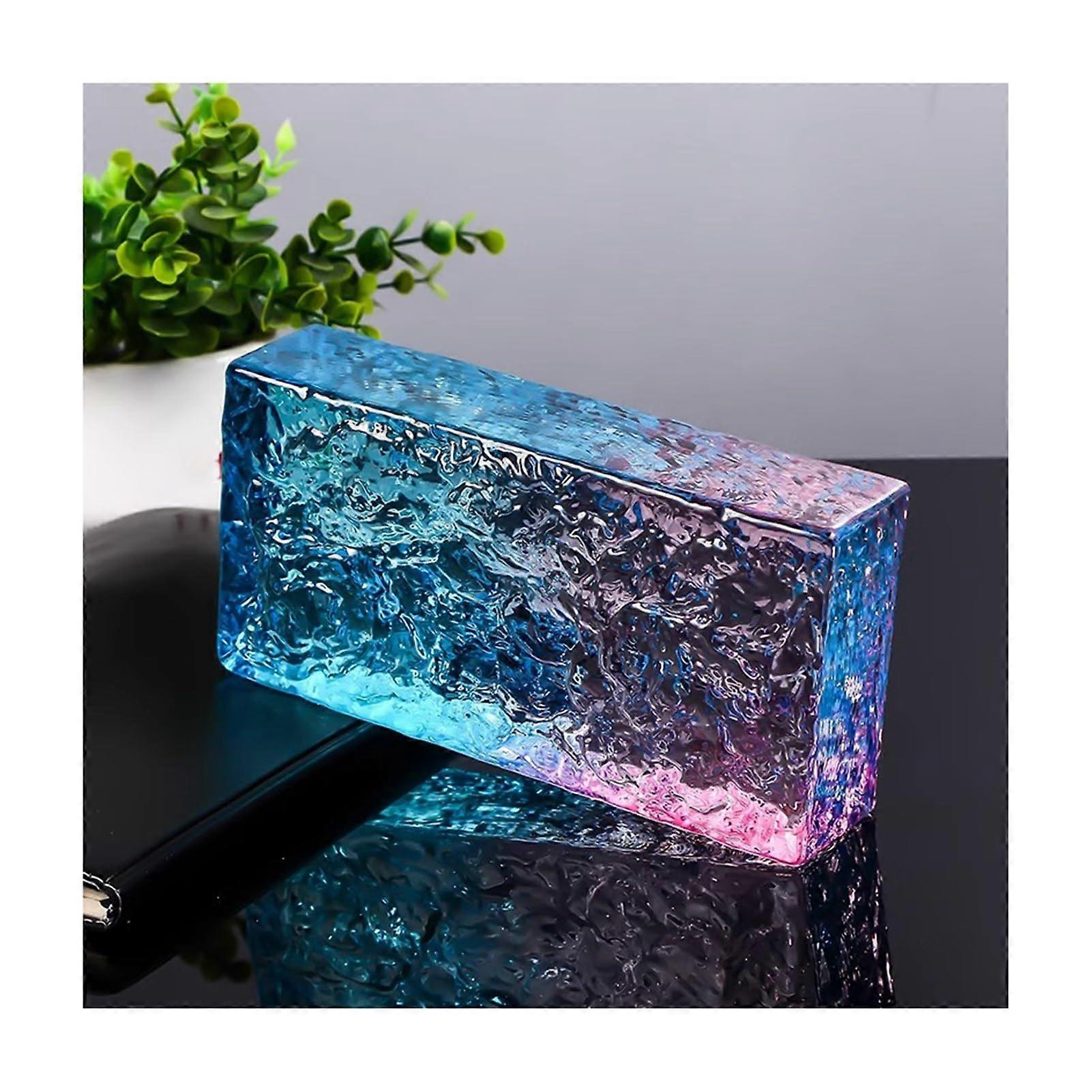 透明透明矩形玻璃砖,隔热,隔音,7.8x3.9x1.9英寸