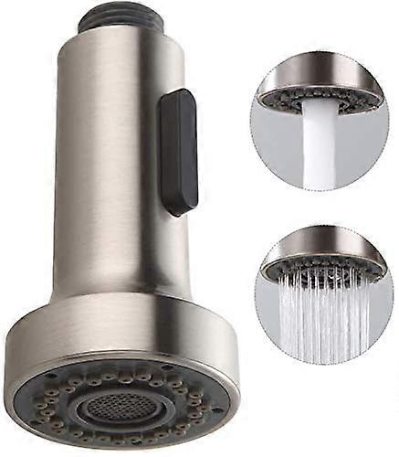 Pull Down Faucet Replacement Head, G 1/2 Pull Out Kitchen Faucet Sprayer, Brushed Nickel, 2 Function Spray Head