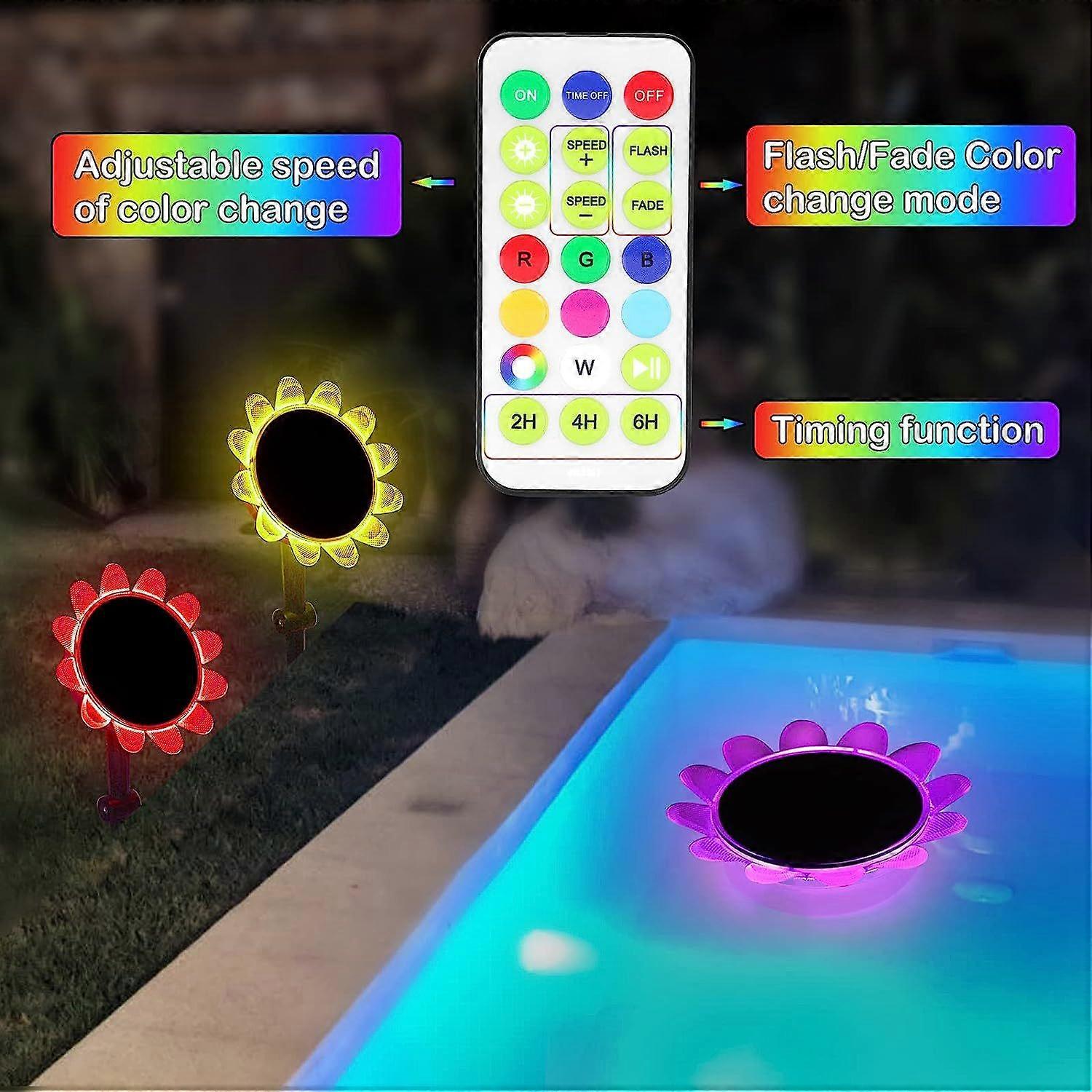 Solar Floating Pool Lights, 2 Lights + 1 Remote Control