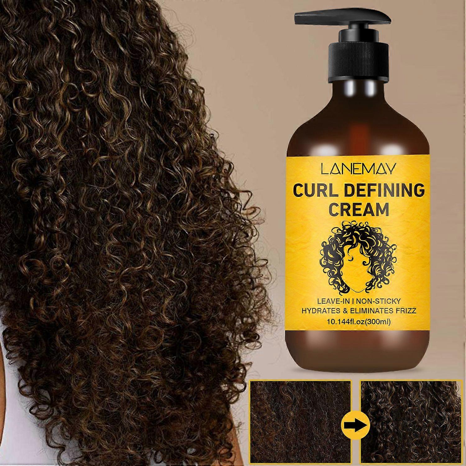 Professional Curl Defining Cream, Frizz Control & Hydration, Non-Sticky Formula for All Curly Hair Types, Moisturizer for Smooth & Shiny Curls