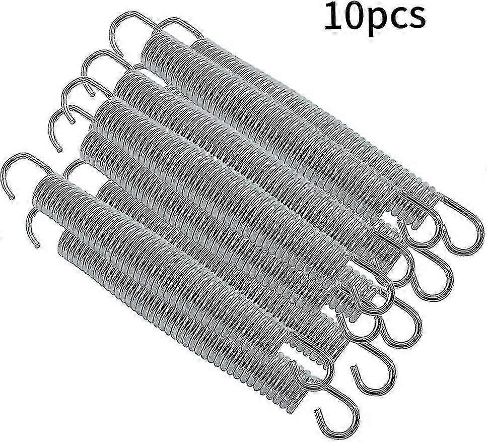 Trampoline Spring Heavy Duty Replacement Kit With Hooks For Outdoor Easy Installation Rustproof Durable Spring Trampoline Accessories (silver) (10pcs)