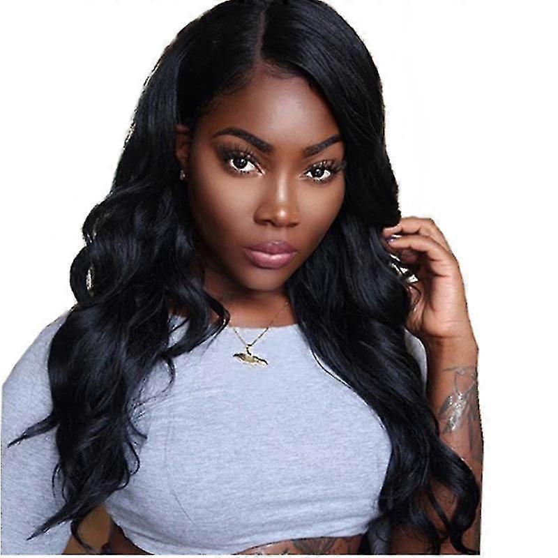 Ladies Long Wavy Black Wig