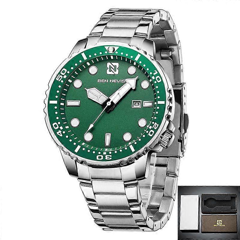 Ben Nevis Men's Watches Luxury Analog Quartz Watch with Date Military Watch Waterproof Silicone Rubber Strap Relogio Masculino