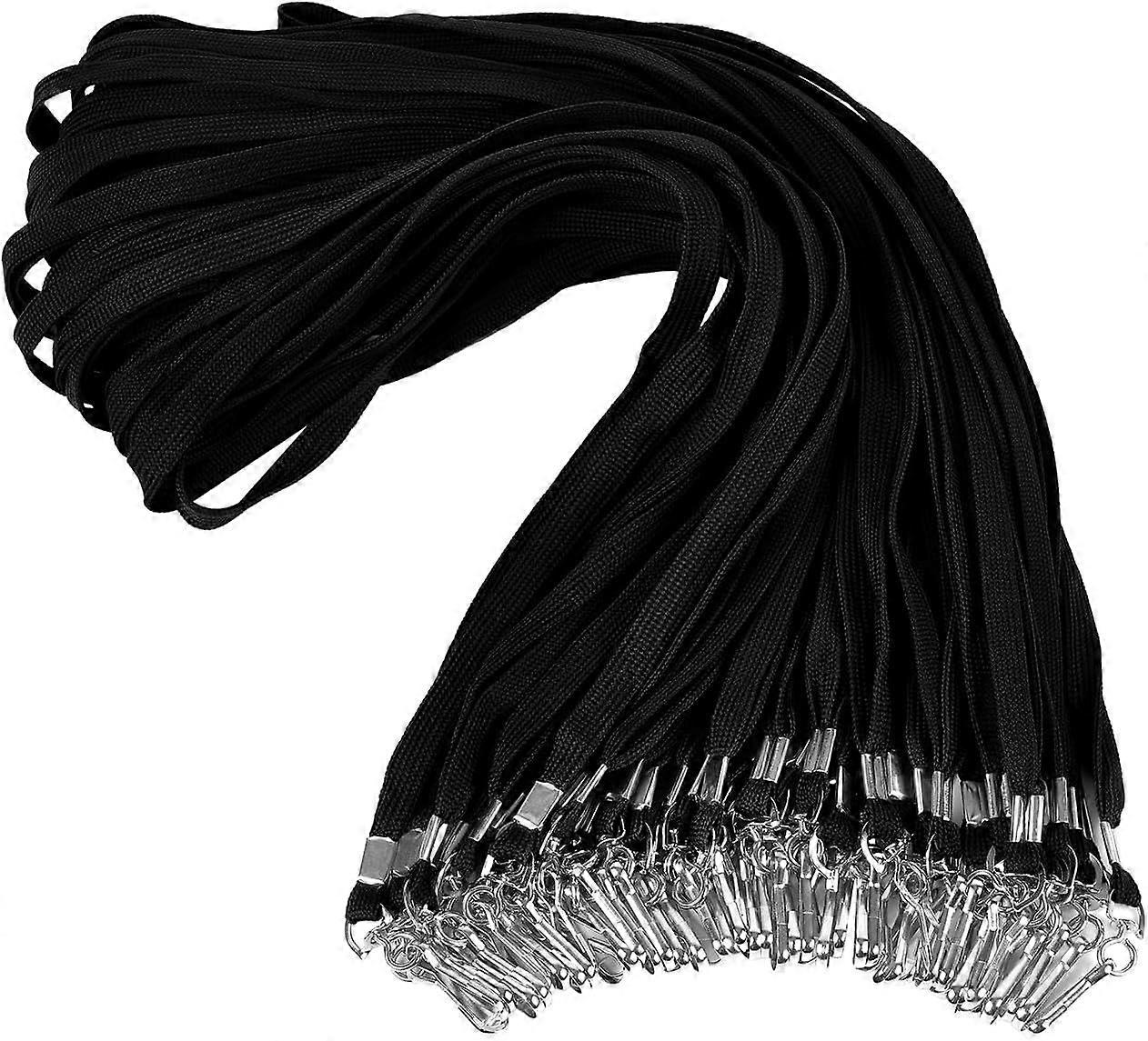 Black Lanyards 100 Pack Bulk Badge Lanyards with Clip,Badge Lanyard with J-Hook for ID badges or Name TagsBLACK