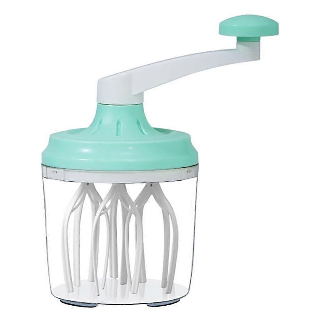 Hand Crank Cream Mixer with Removable Container Hand Crank Mixer, Kitchen Baking Tools, Green, 1pc