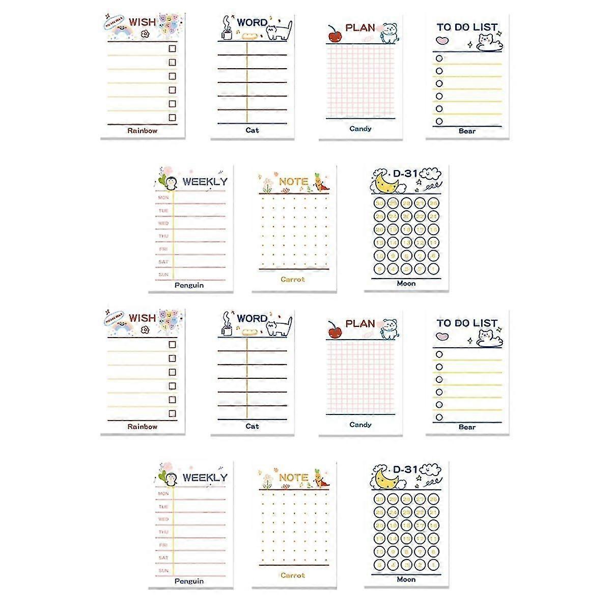 14 Pack Lined To Do List Sticky Notes Cute for Office School