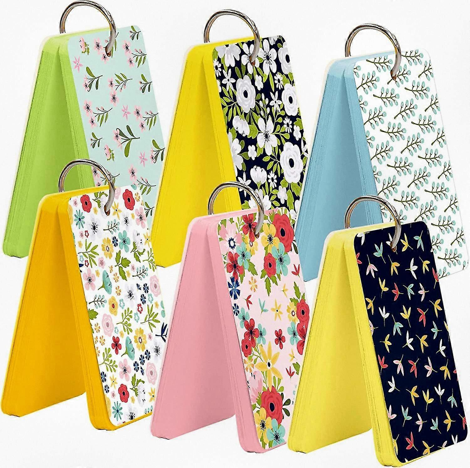 Colorful Index Study Cards 3.5x2.2 Inch Note Taking with Binder Ring for Learning