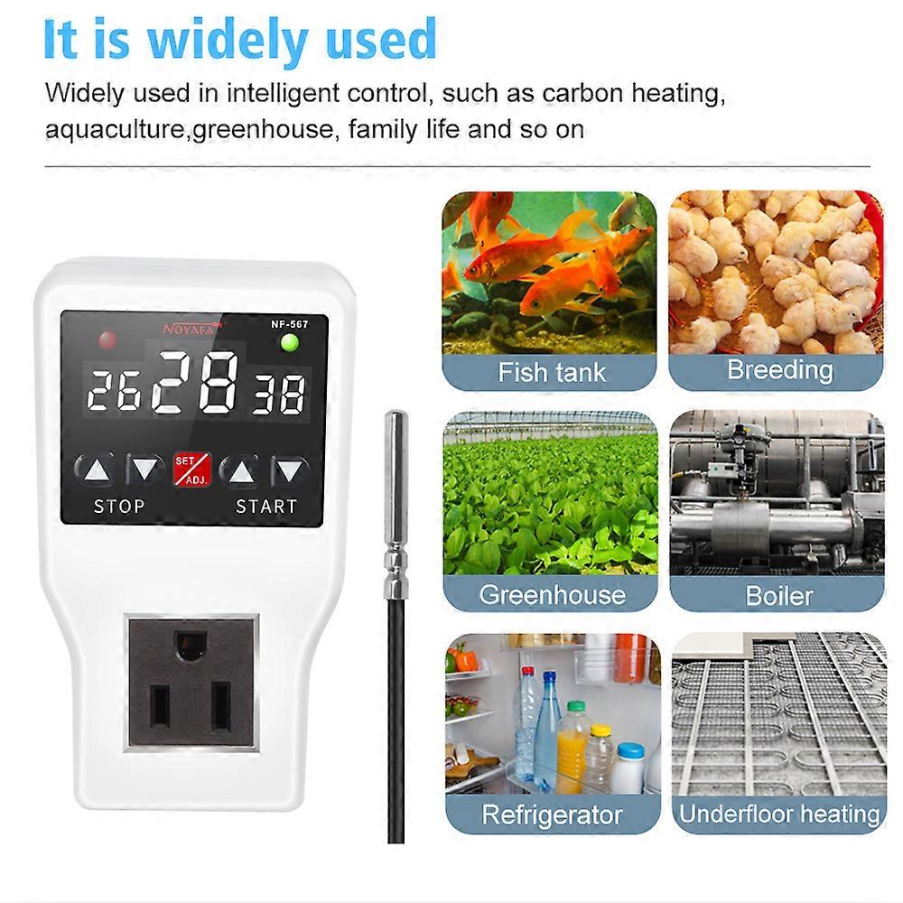 NOYAFA NF-567 Time Digital Thermostat 1200W 10A Controller Socket 220V With Timer Switch Cooling Heating Temperature Sensor EU Plug