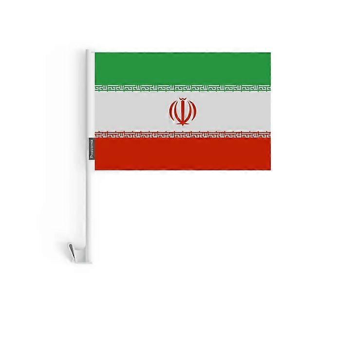 Iran Car Flag – 14 x 21 cm – Polyester Fabric – Window Attachment – 10 pieces