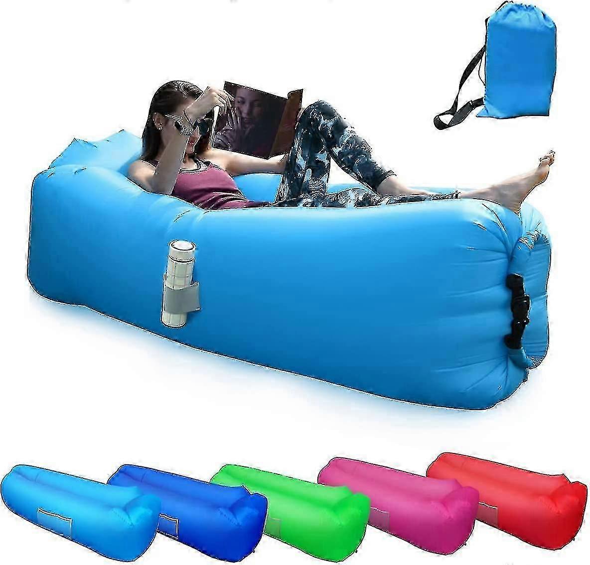 Uppblåsbar solstol, Bärbar uppblåsbar soffa, Luftsoffa, För camping, Semester, Vandring