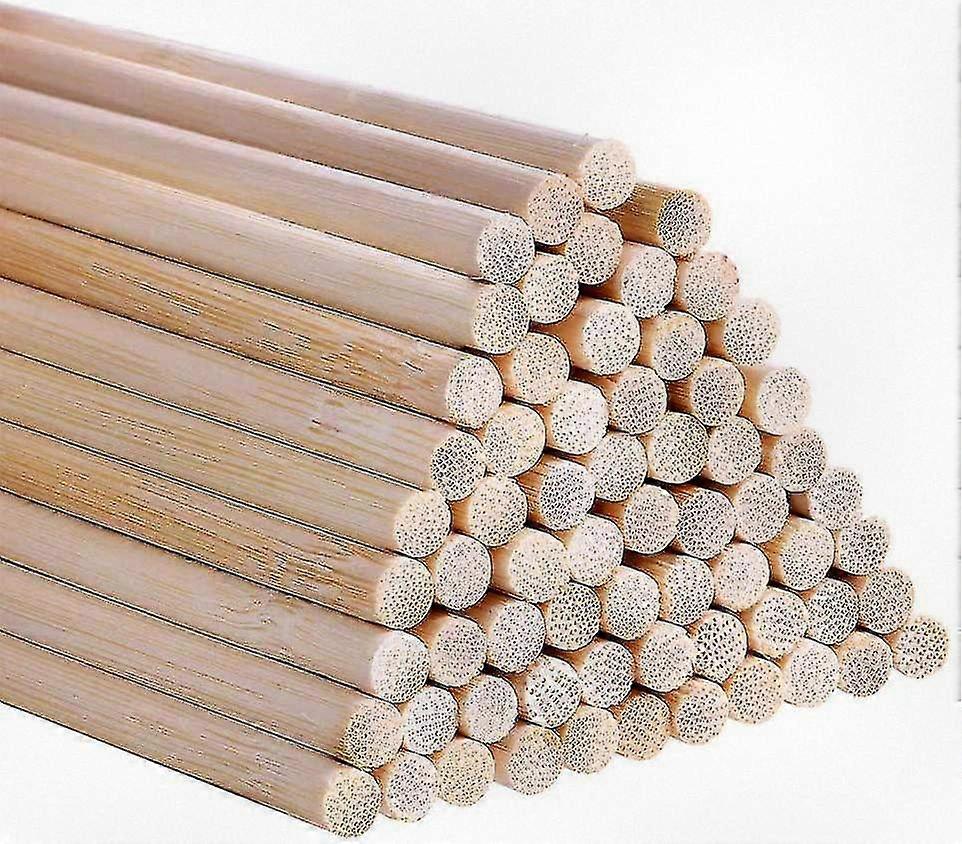 Lange bambusstenger, 50 stk egnet for ulike bruksområder, 30 cm bambuspinner, runde trepinner for håndverk og dekorasjon
