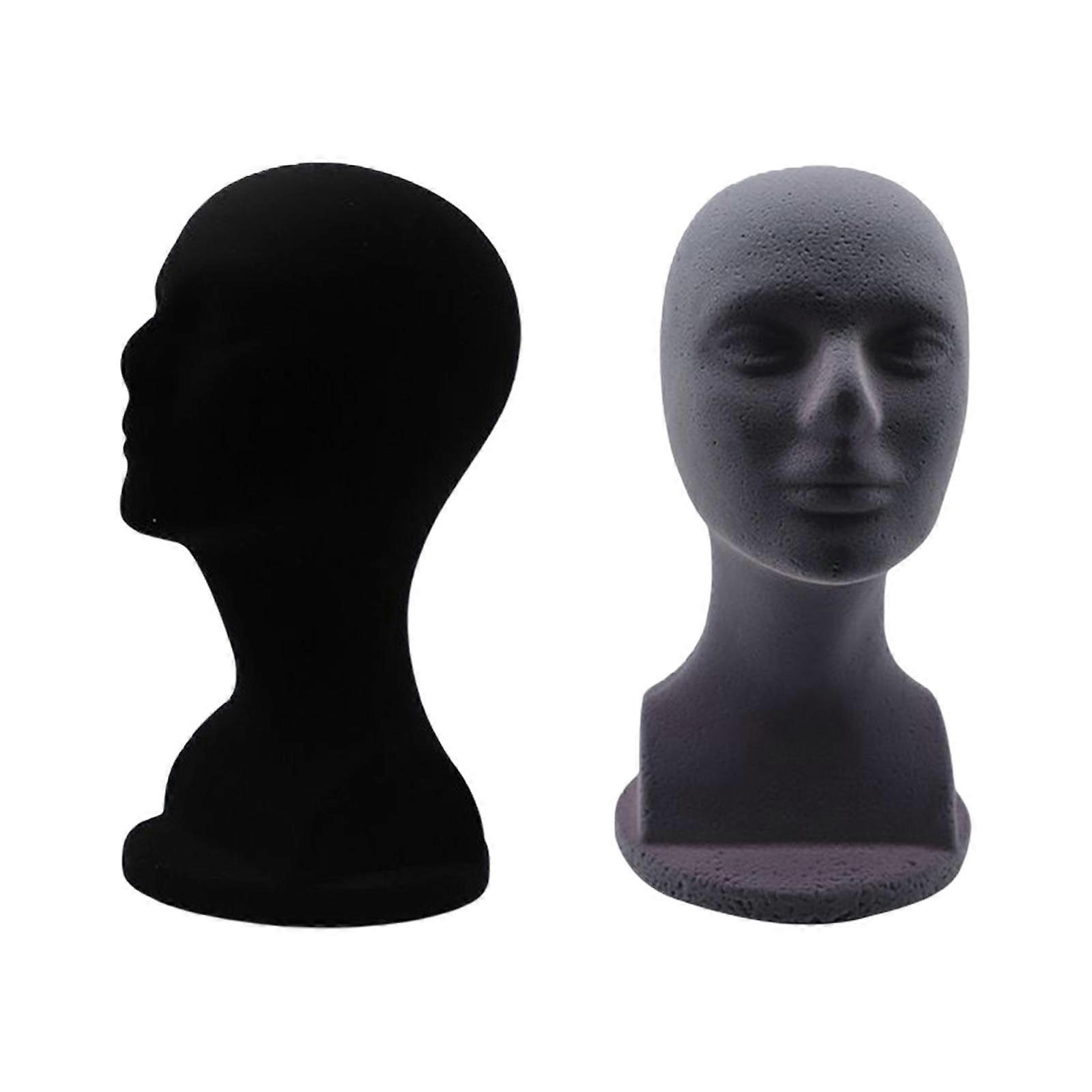 2x Manlig Skyltdocka Huvud Multifunktionella Glasögon Display Stativ För Barbershop