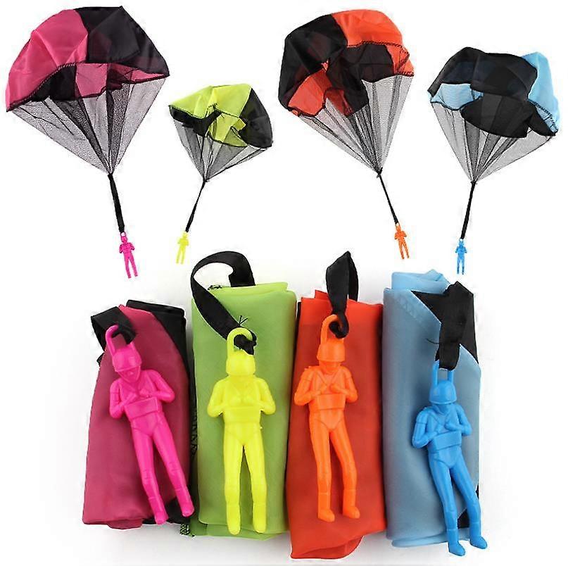 4 Pcs Hand Throwing Mini Play Soldier Parachute Toys