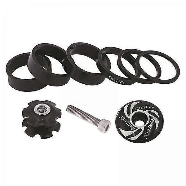 2x1 1/8 Inch Headset Spacer with Top Cap Headset Set Black