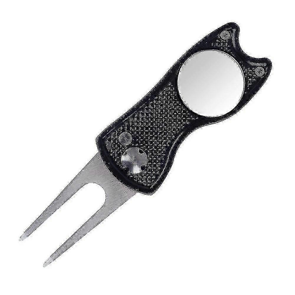 Foldable Golf Divot Repair Tool With Golf Ball Marker