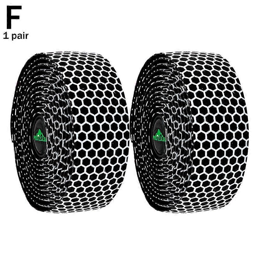White (F)$Road handlebar tape honeycomb silicone bicycle tie non-slip breathable strap EVA elastic fixed gear handlebar tape