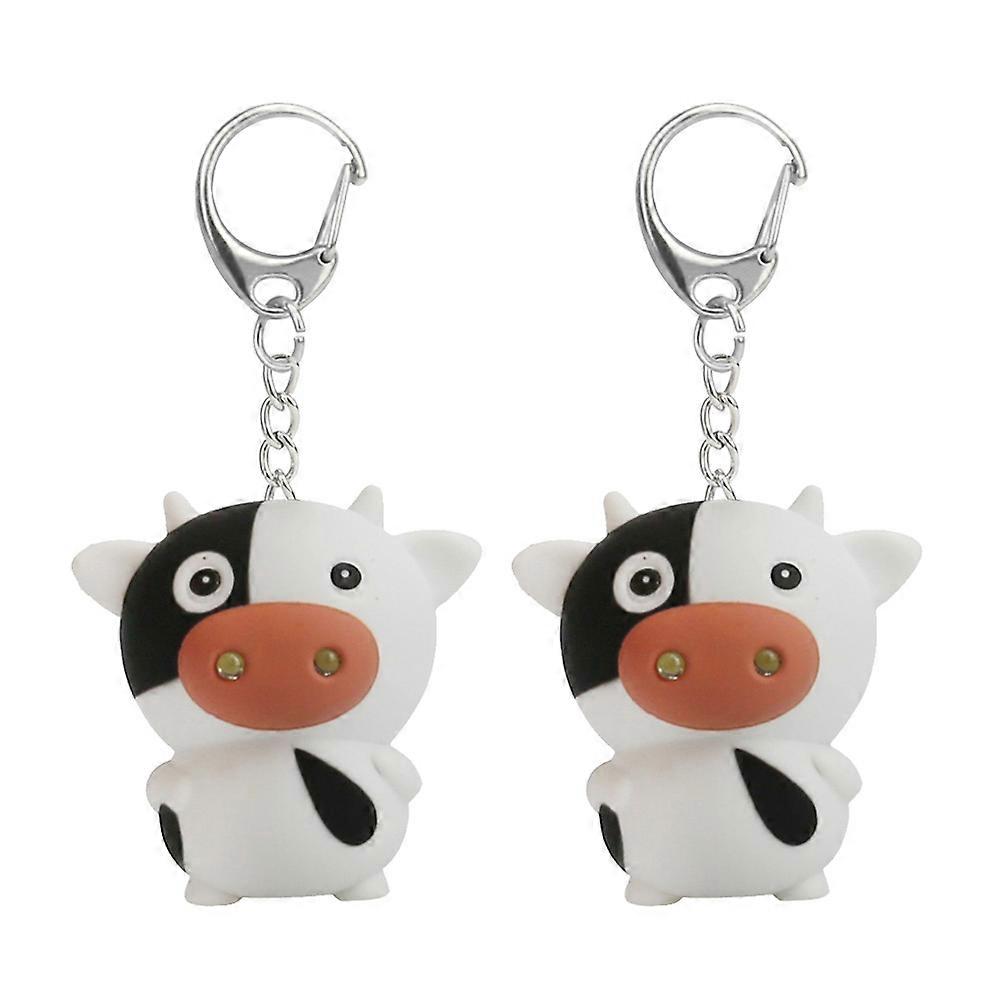 2pcs Key Ring LED Luminous Key Holder Sound Keychains Glowing Key Decoration Craft Ornaments present