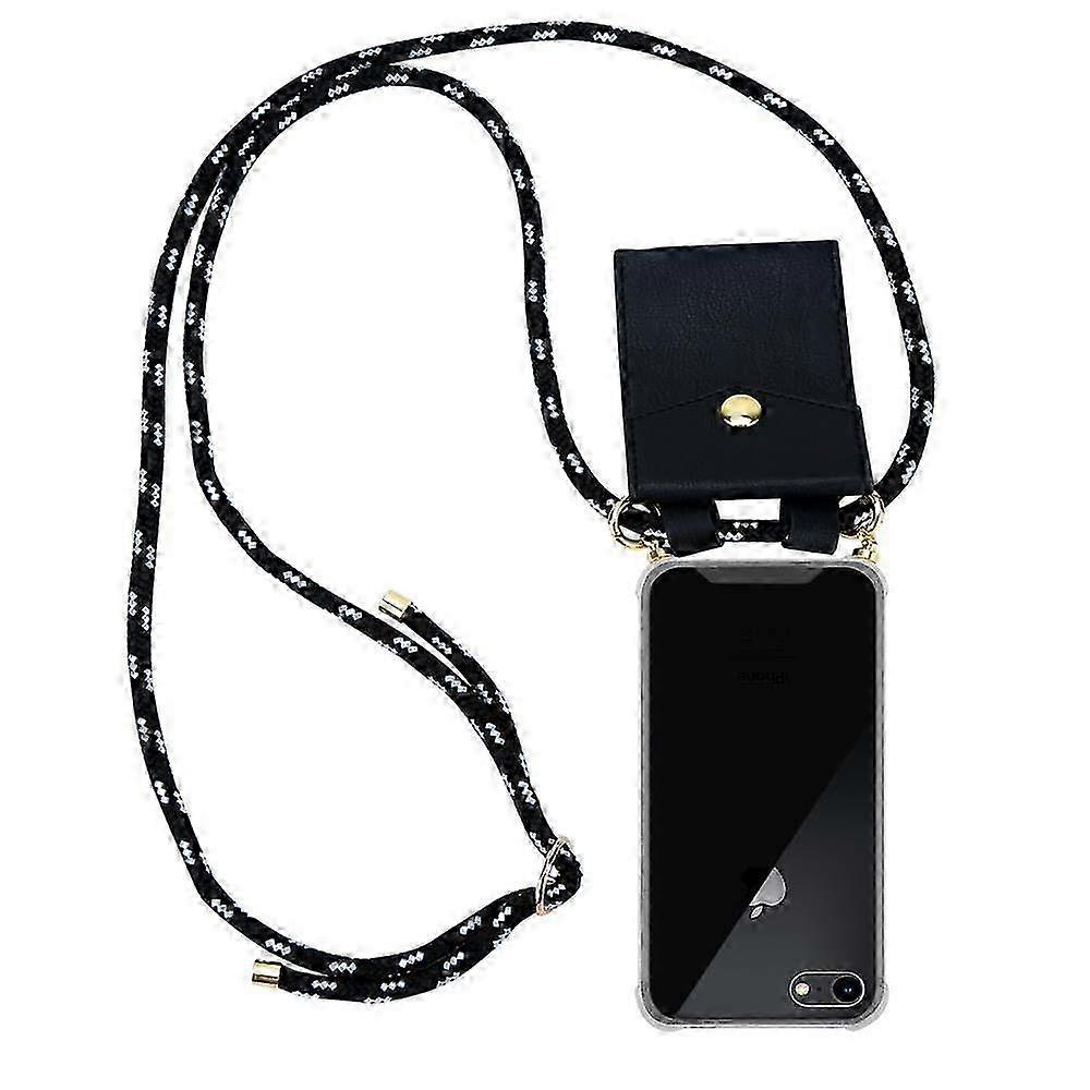 Cell Phone Chain for Compatible with Certain Brand Models - Silicone Protective Case with Golden Elements and Cord for Enhanced Style