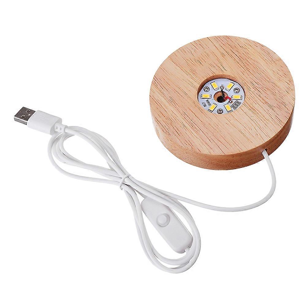 Durable Wooden Base with LED Lights, Enhance Your Crystal Displays