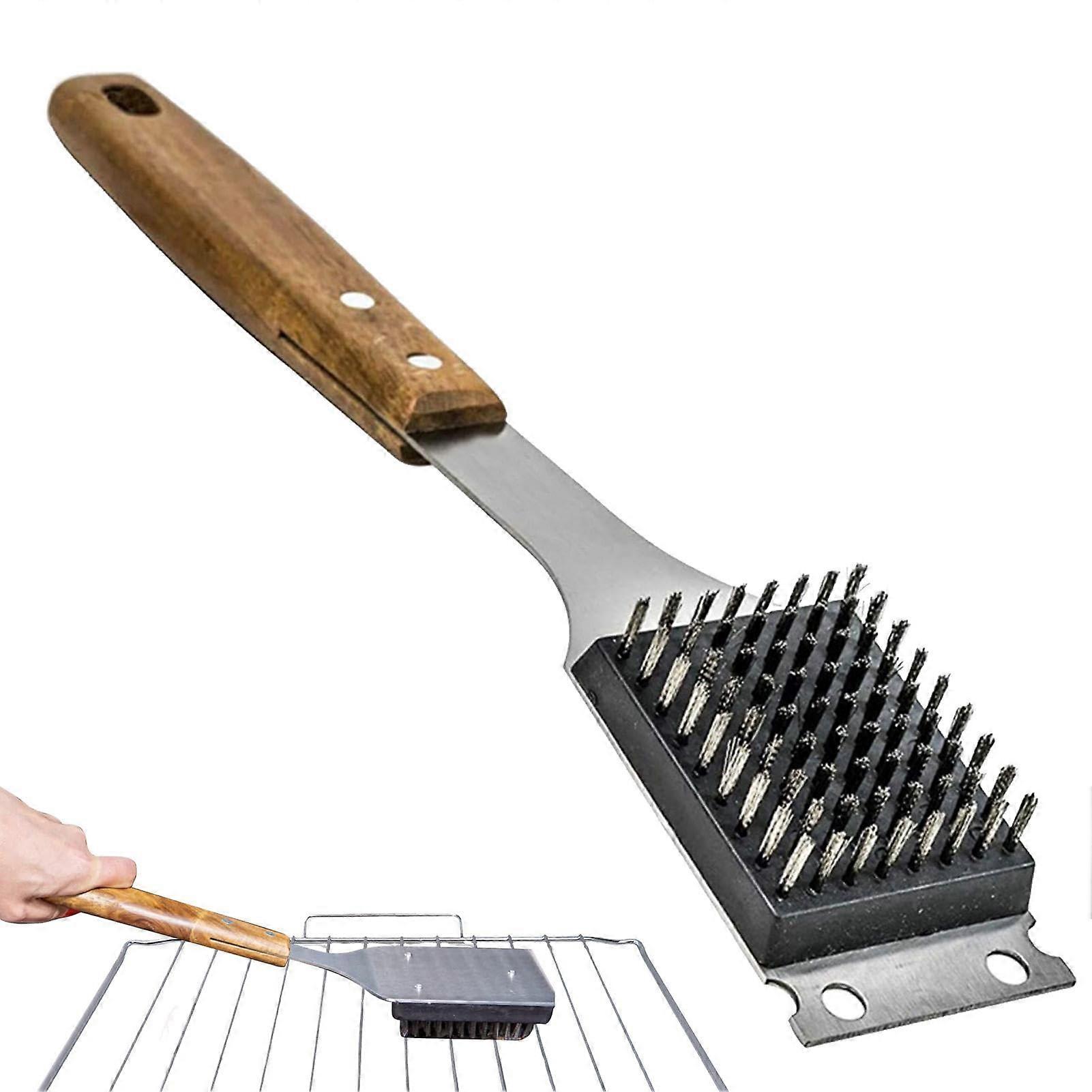 Stainless Steel Grill Grate Cleaner, Barbecue Triple Scrubber Brush for Deep Cleaning, Ref 9166, Fits Most Grills