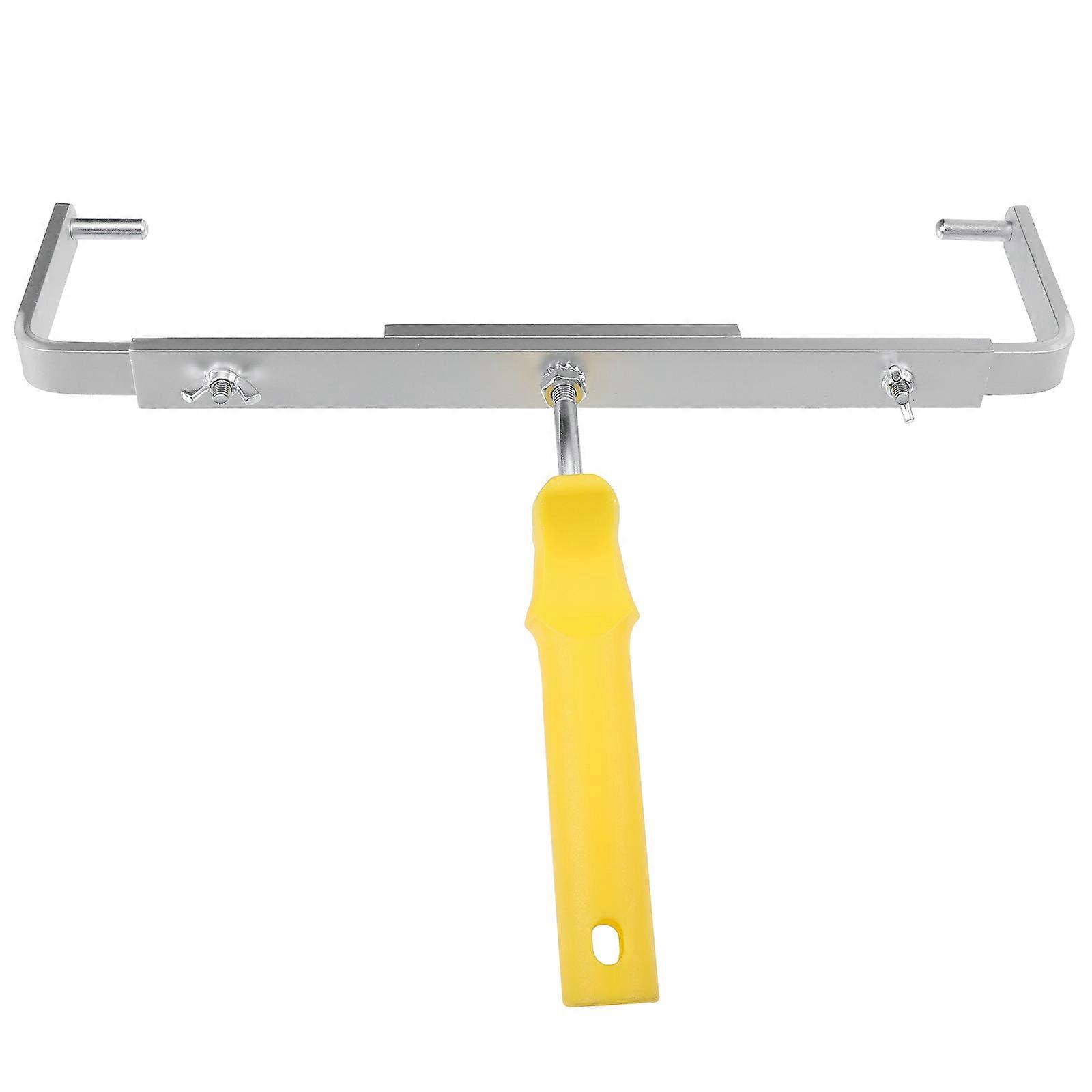 Yellow Paint Roller Stand with Retractable Shelf for Home Use Made of Aluminum Alloy and Plastic