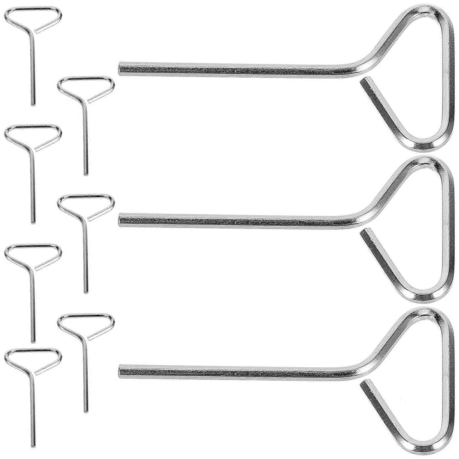 Maintenance Tools Hexagon Key Steel Push Device Door Key Silver 5x2.5cm For Facility Managers 10Pcs
