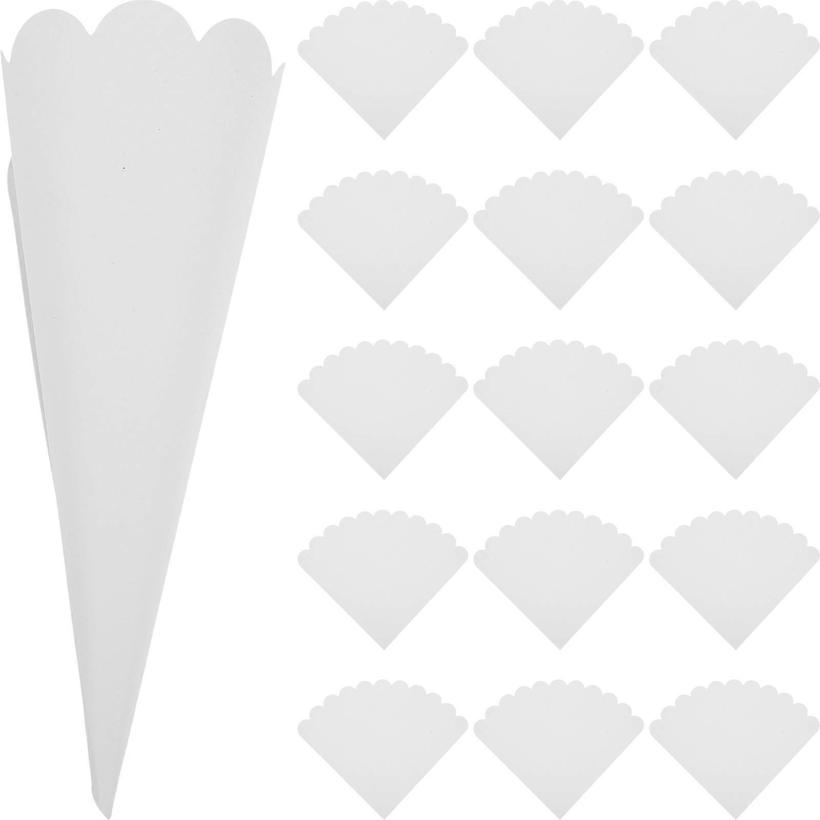 Flower Paper Cones Wedding Candy Holder Kraft Paper Simple Design Elegant Style 15x15cm Bouquet Petal Container 50Pcs