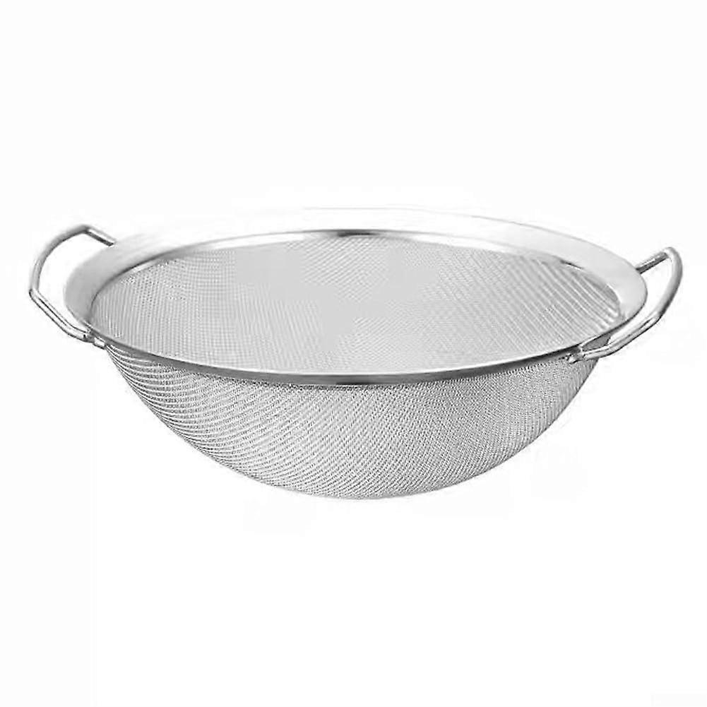 Stainless Steel Strainer 28cm with Fine Mesh and Dual Handles for Cooking, Kitchen Use, and Food Preparation