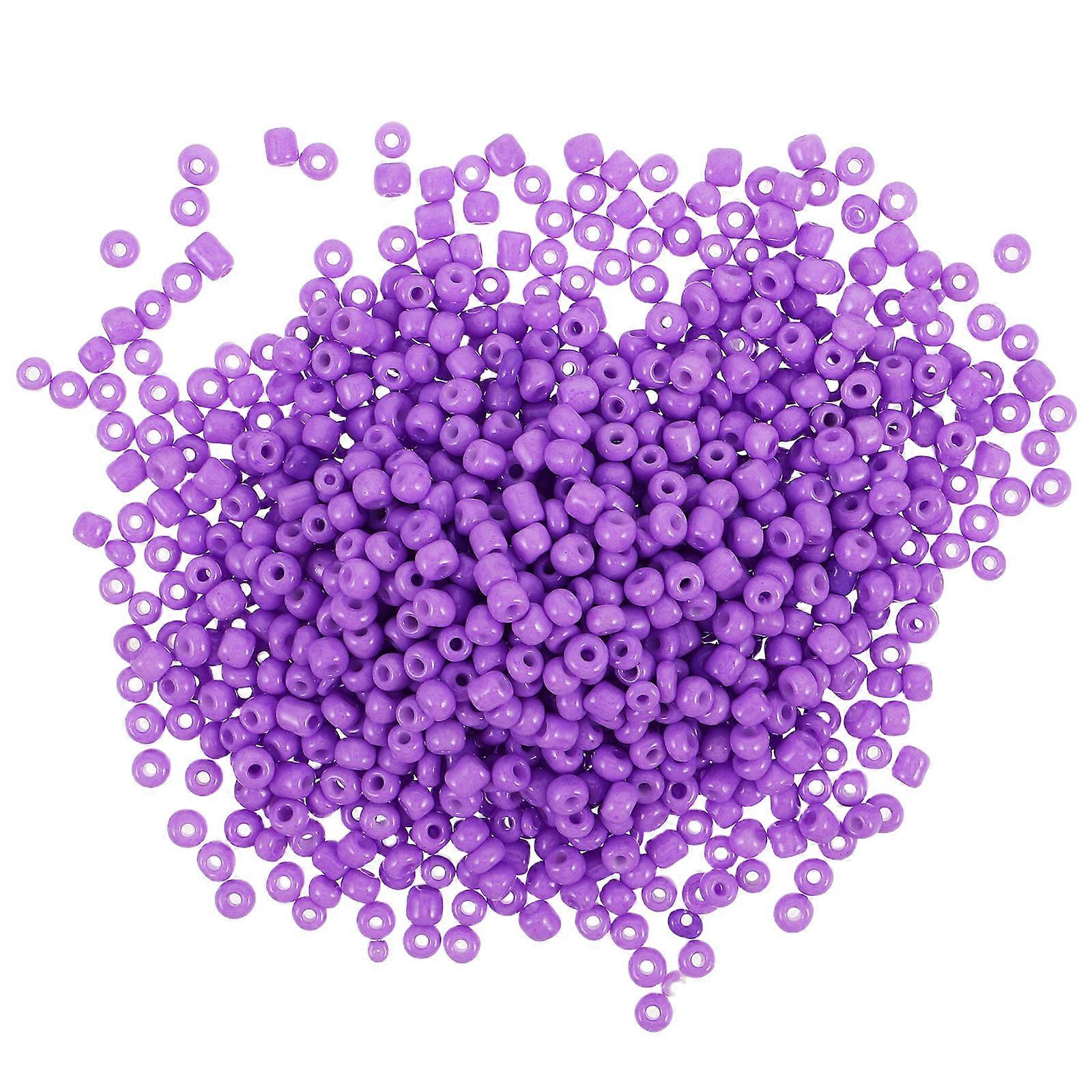 Glass Beads Spacer Beads Small Round Loose Beads For DIY Crafting Jewelry Making Artisans 0.30X0.30X0.30cm Violet 4000Pcs