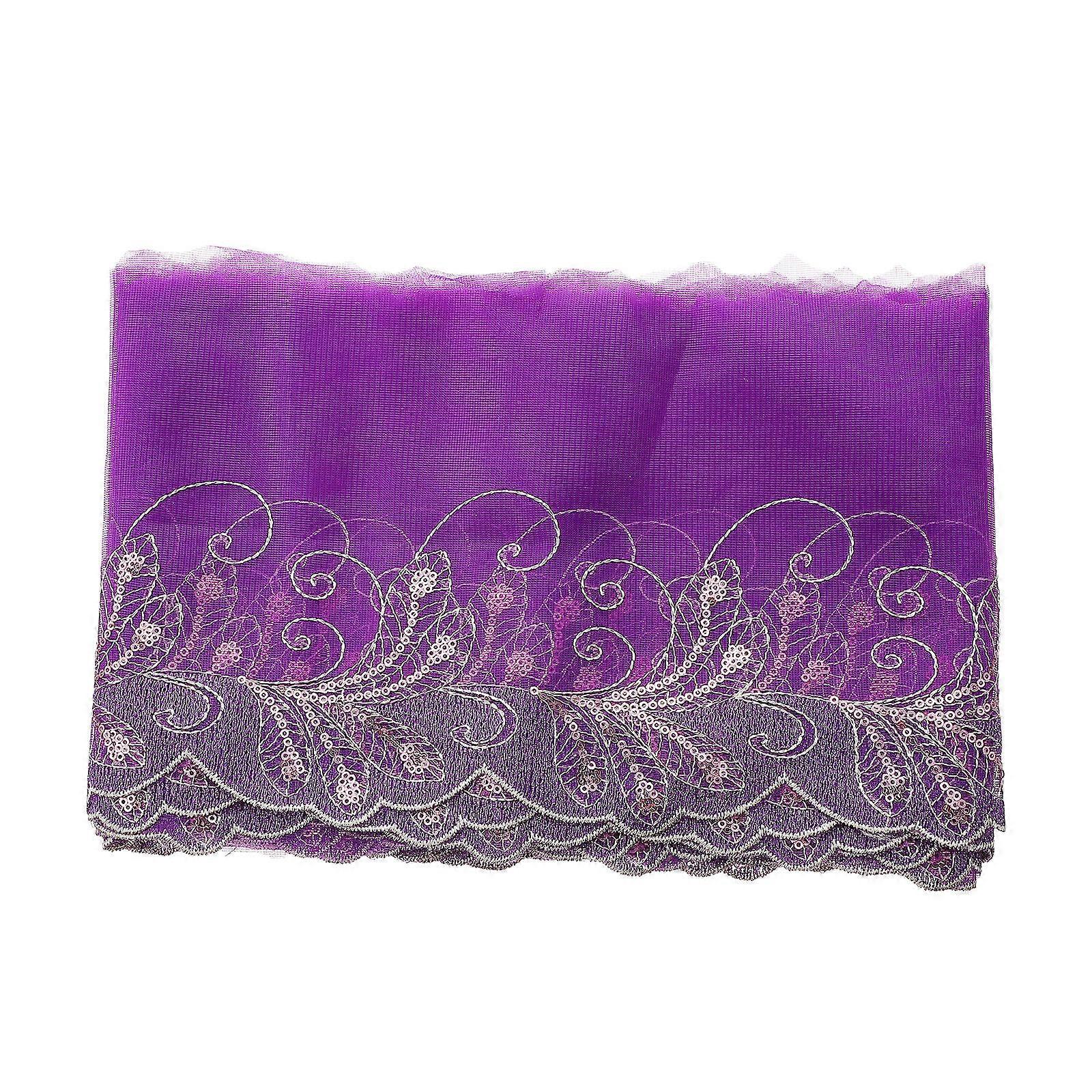 Embroidery Lace Doll Dress Accessory Handmade Diy Projects Purple 455X18X0.1CM Floral Patterned Edge Fashion Accessories 1Pack