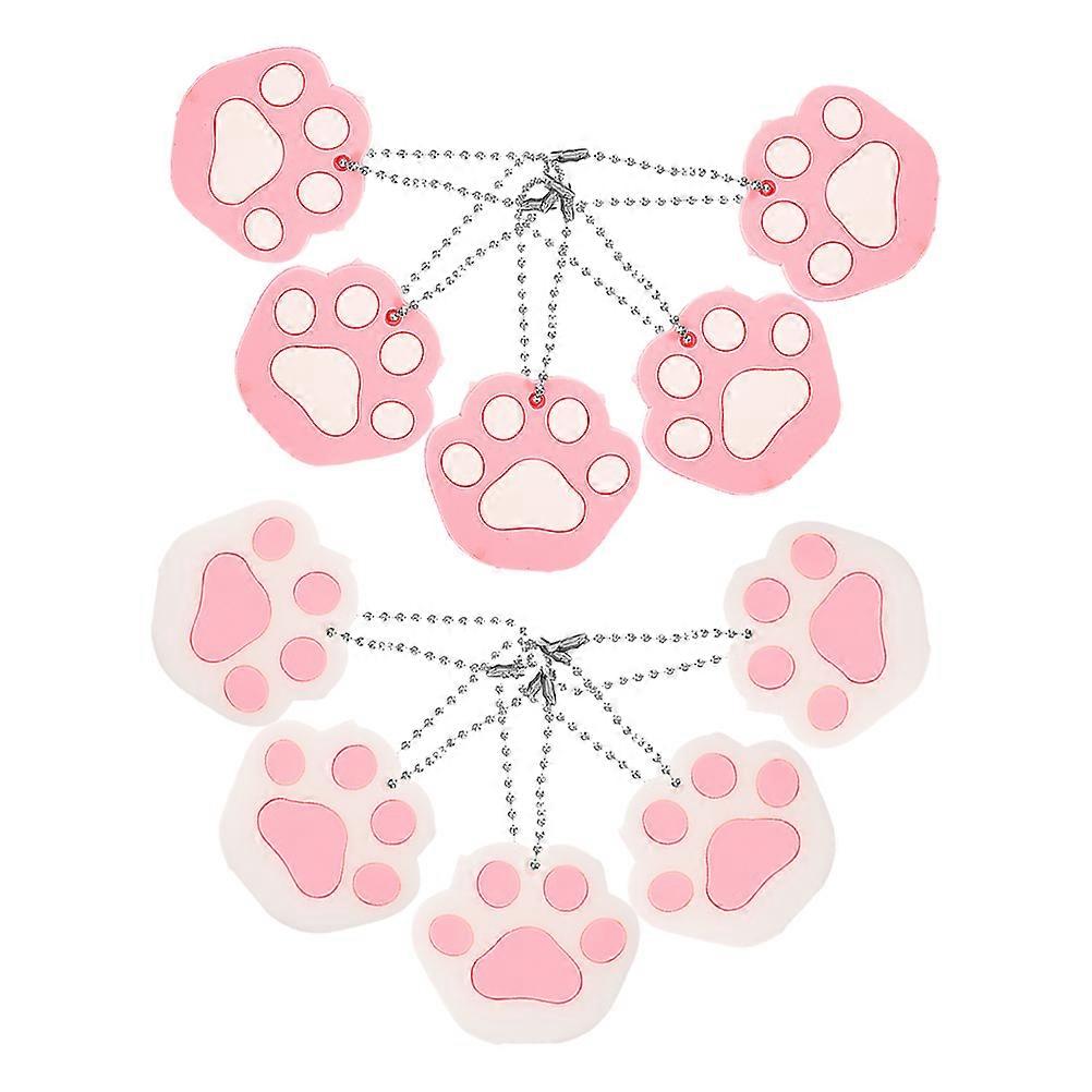 Cute Cat Paw Key Caps 10pcs Cartoon Key Identifier Markers for Home Office Use Easy To Install