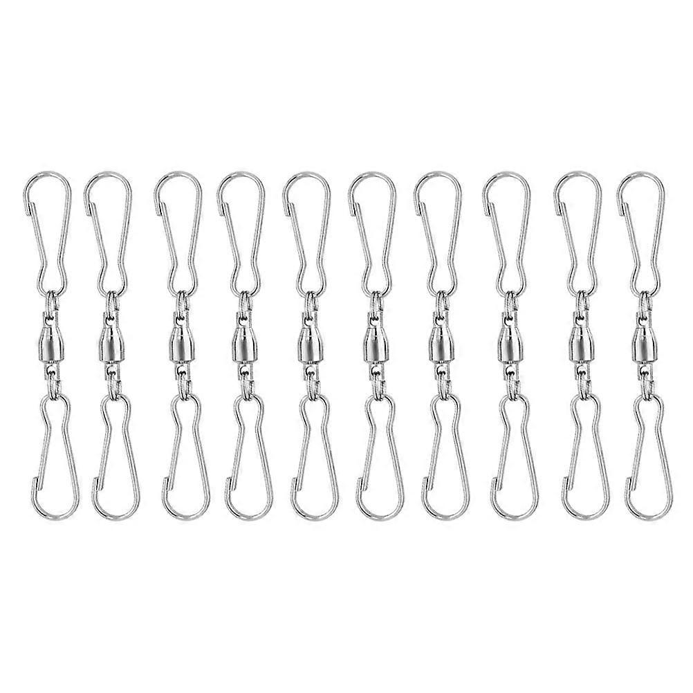 20 Swivel Dual Clips for Storage Durable Stainless Steel Hooks Silver Color