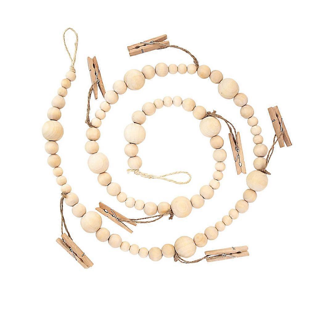 Bead String Clip Pendant for Photo Decor Light Brown Synthetic Material 1pc