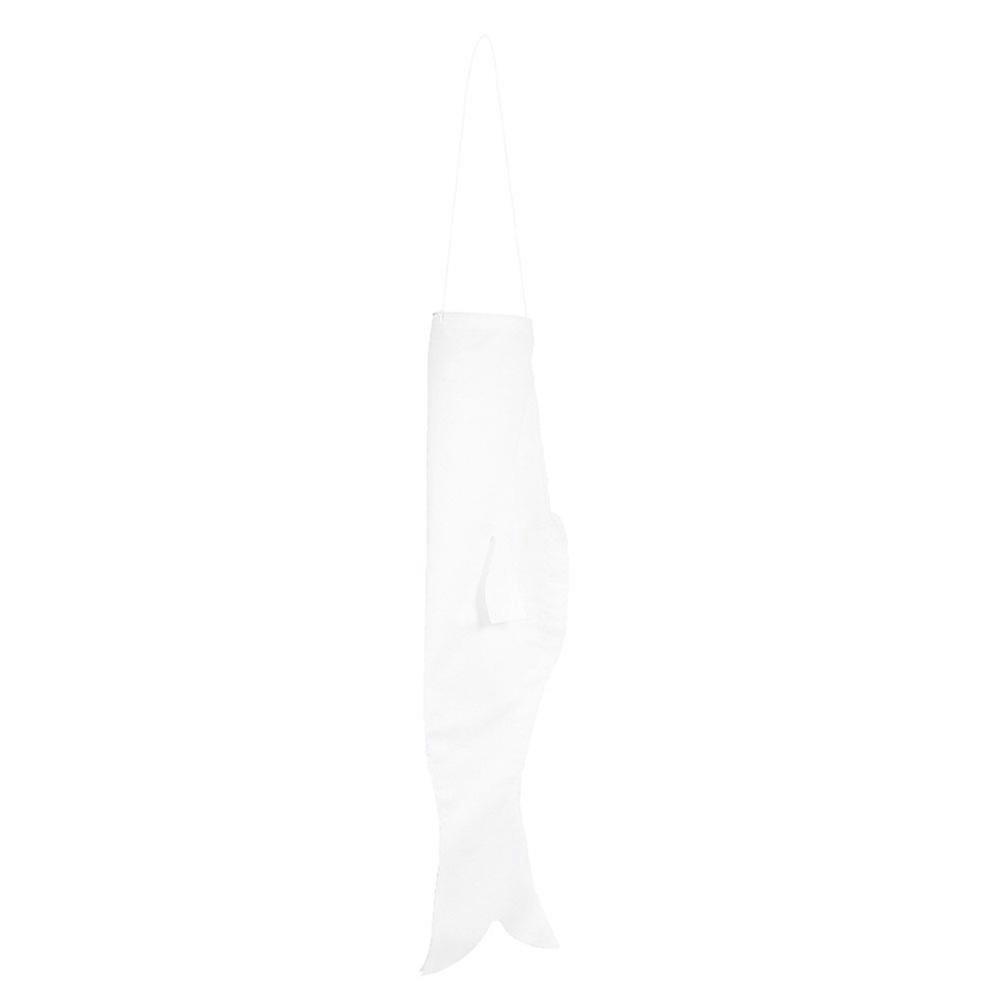 Hanging Fish Windsock Carp Streamer Koi Fish Shape White 17.68 Inch Cloth Educational Activity 1Pcs