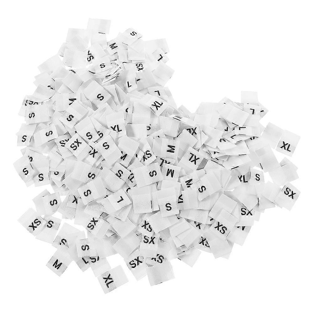 250pcs Clear Garment Labels for Clothing Making Small Printed Sew in Tags for Shirts, Pants, Dresses Easy Classification and Inventory Management