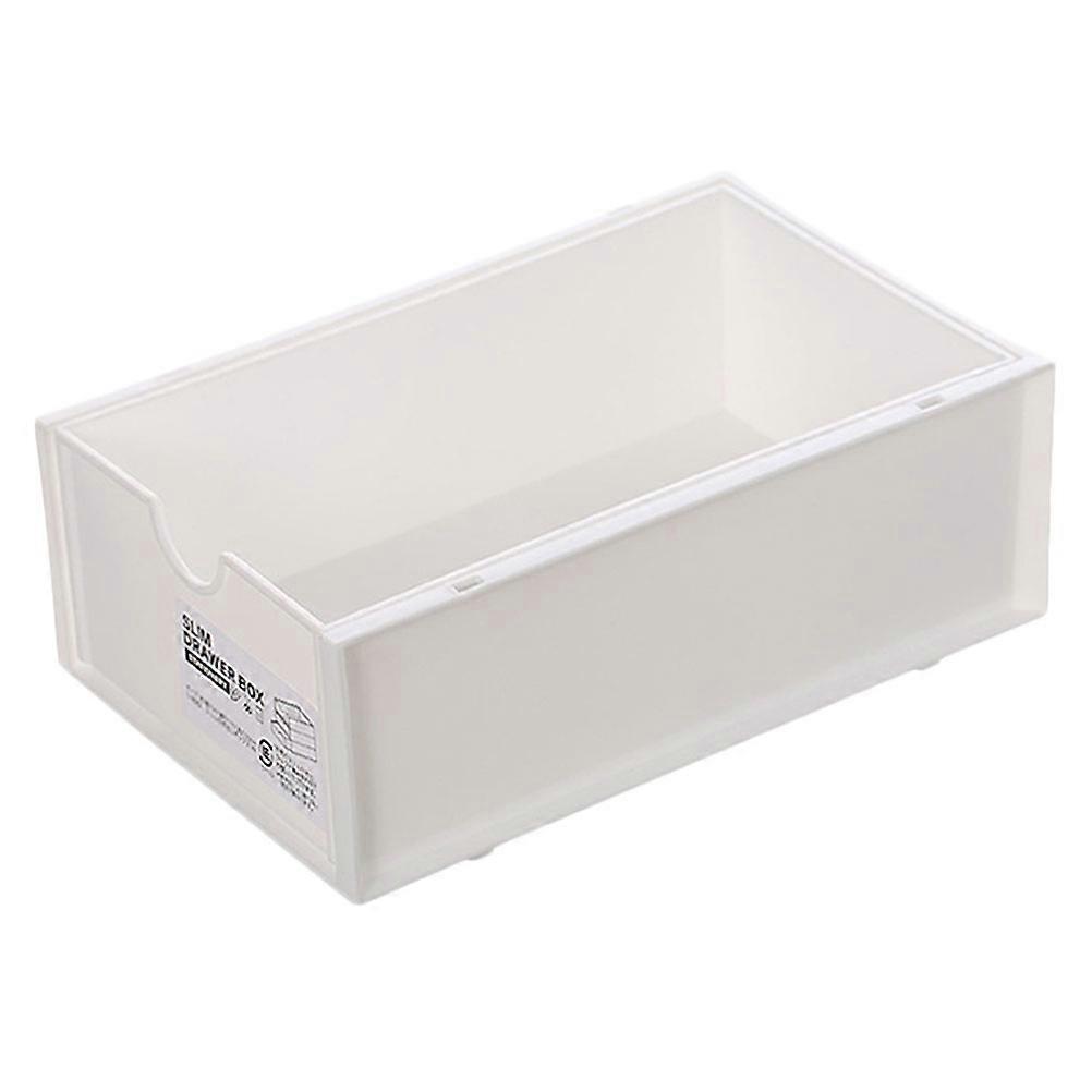 Stackable Storage Box Simple Design Drawer Type Finishing Box for Home Use 18.5x11.5cm White Storing Cosmetics 1Set